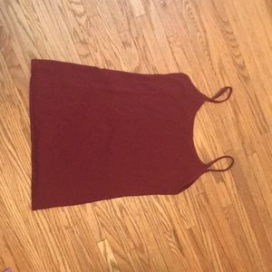 Buckle cami tank. NWOT. Maroon color, XL